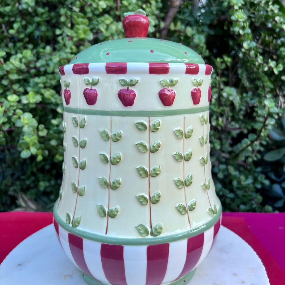 Apple Themed Ceramic Cookie Jar